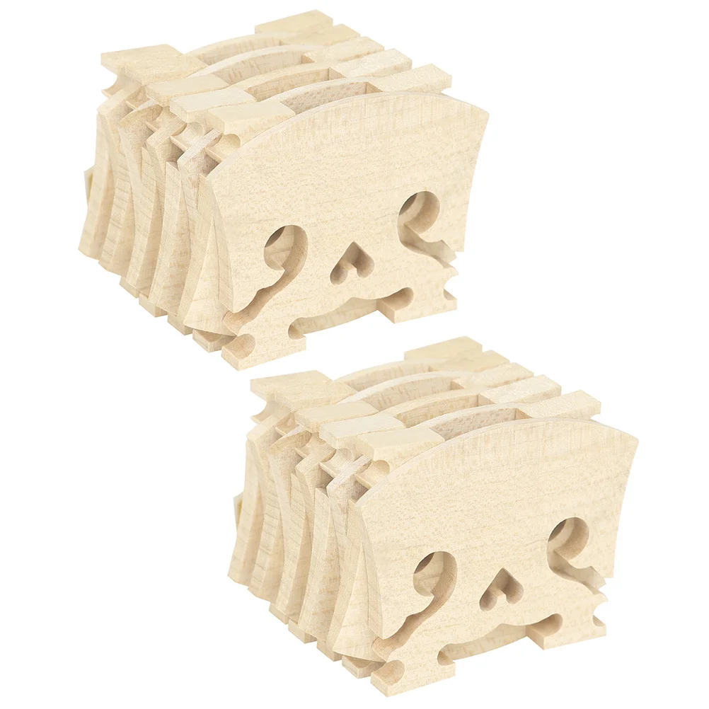 

10Pcs Heart Style Maple Violin Bridge Comfortable Playing Wooden Violin Support Portable Replacement Bridge with Protective Case