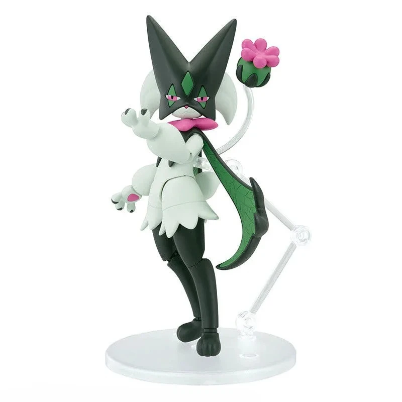 Original Bandai Pokemon Figures Meowscarada Anime Action Figure Simple Assembly Collectible Model Ornaments Model Toys