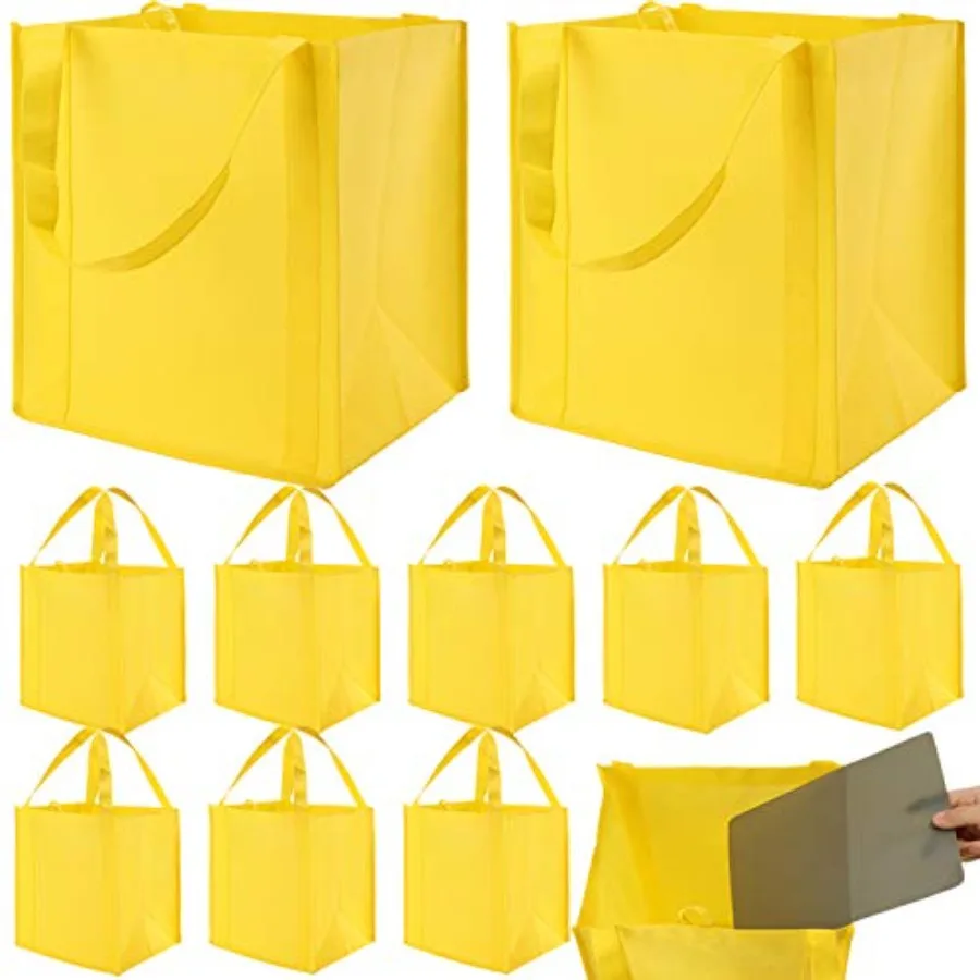 

Набор из 10 многоразовых хозяйственных сумок, сверхпрочные сумки для покупок, большие хозяйственные сумки с усиленным дном и очень прочными ручками