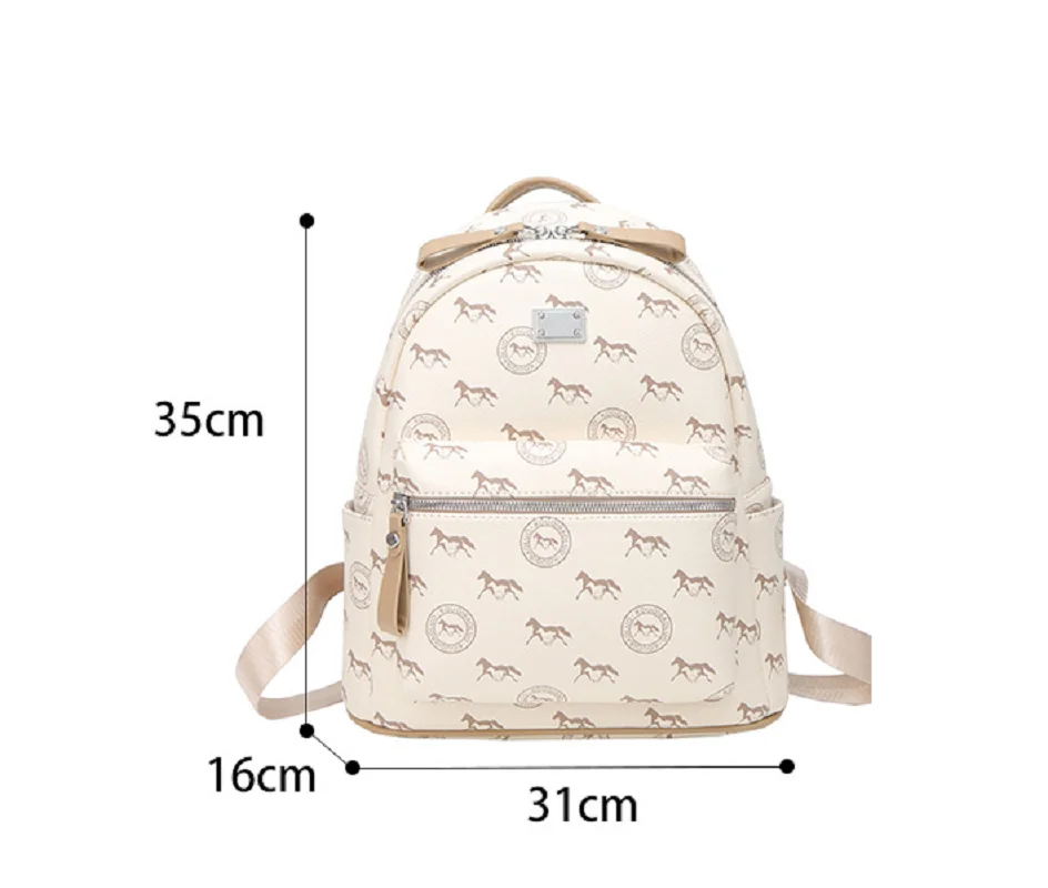 New Korean Fashion High Quality Leather Travel Backpacks Women's Large Capacity Double Zipper Shoulder Bags Totes School Bag