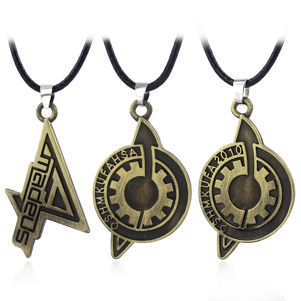 Cartoon Steins Gate Bronze CHarm Pendant Amadeus Makise Kurisu Labmen The Fate of The Stone Metal Necklace Women Men Bag Gifts