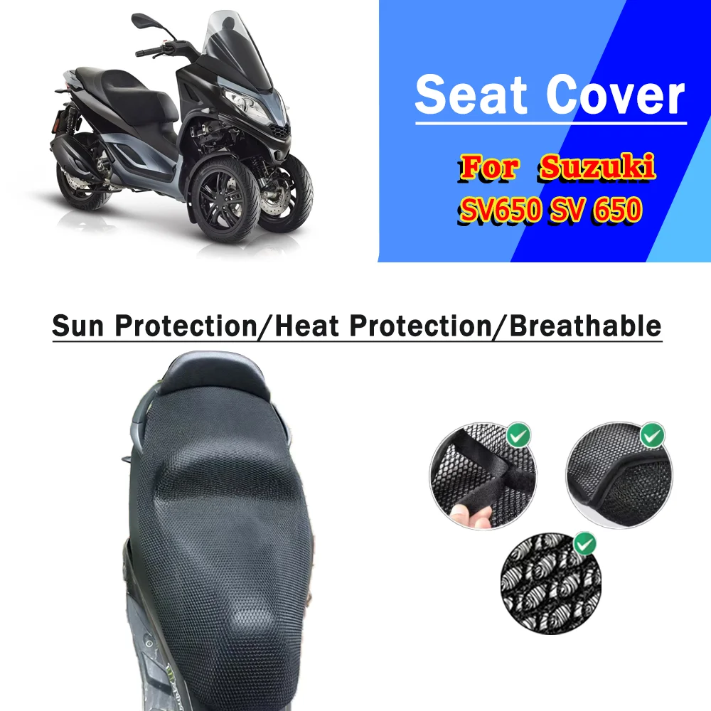 

For PIAGGIO MP3 300 MP3 500 MP3 Mesh Motorcycle Seat Cover 3D Elastic Breathable Heat resistant Anti-Slip Protector Cover