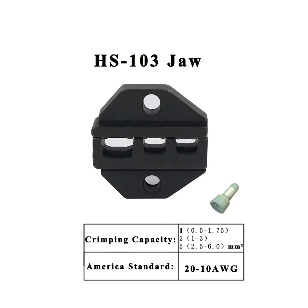 Alicatadores de crimpagem Mandíbula para vários tipos, Alicatadores para 230mm, Terminal Não Isolado, HS-03BC, HS-103, HS-101, HS-2546B, ferramentas