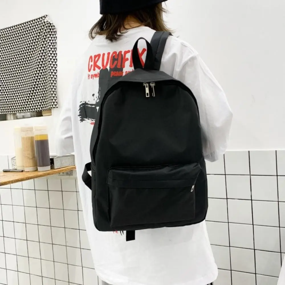 1PC Fashion Solid Color Backpack Gifts Large Capacity Schoolbag Book Bags Simple Travel Backpack School Bags