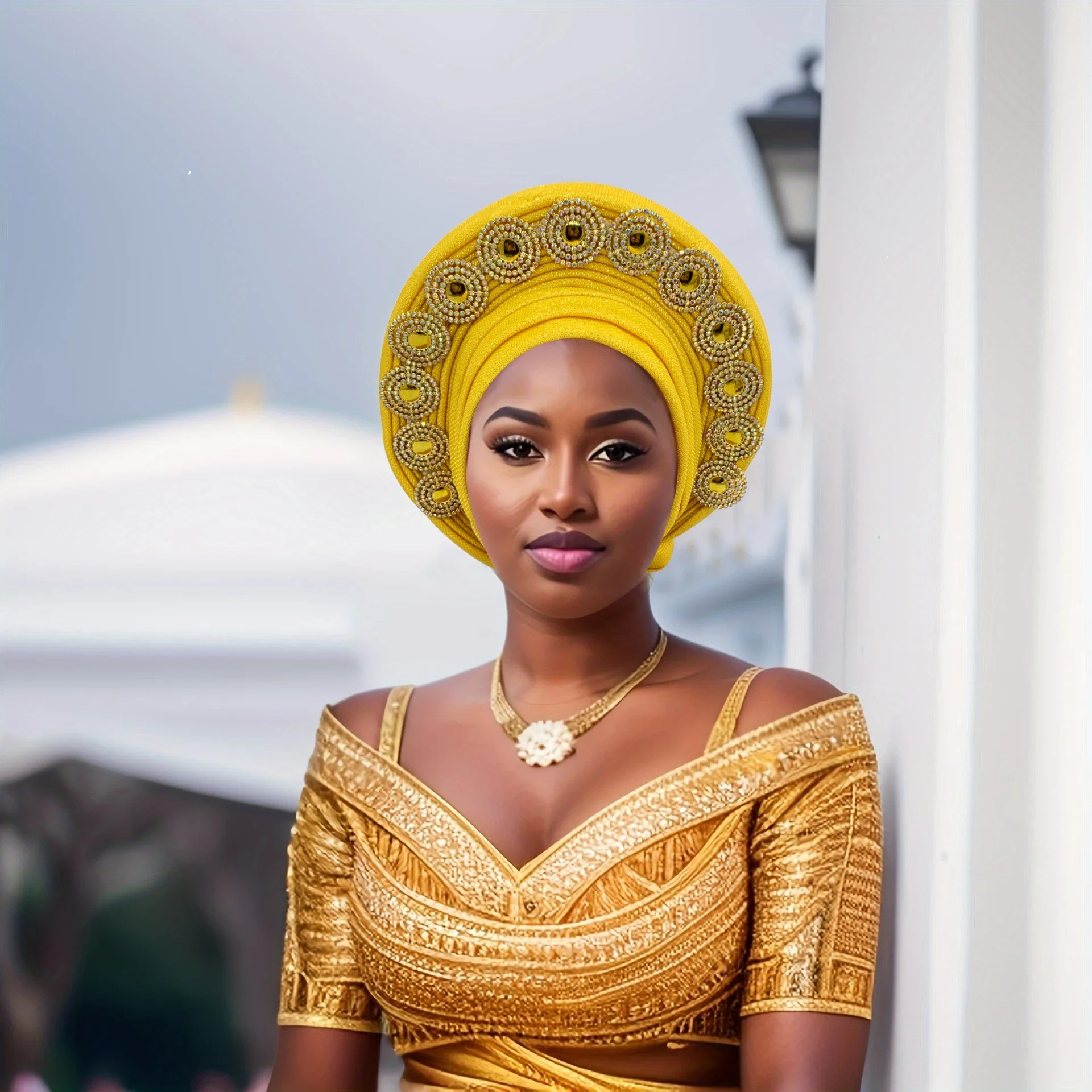 Nigeria Wedding Geles Party Nakrycie głowy Turbante Mujer Fashion African Auto Gele Nakrycie głowy dla kobiet