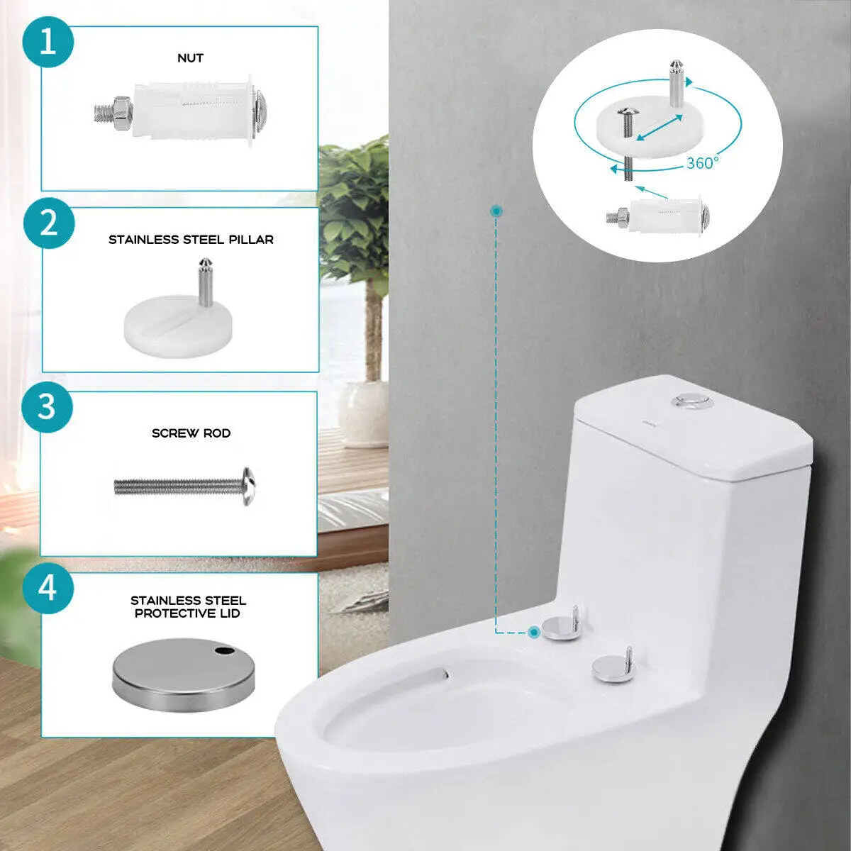 Toilet Lid Cover for WC, Easy to Clean, Square Shape, Soft Close, Heavy Duty