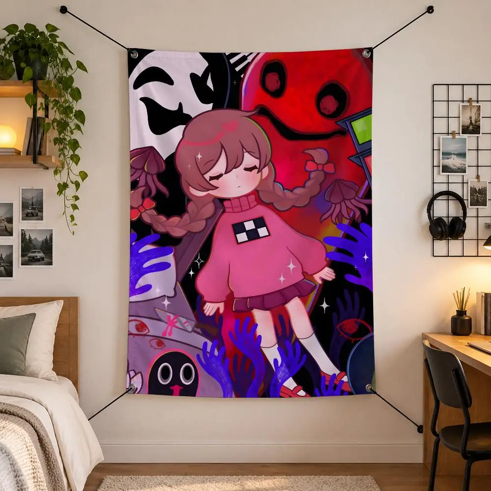 Game Y-Yume Nikki Flags Vertical Wall Hanging for Bedroom Dorm Living Room Party Garage Camping