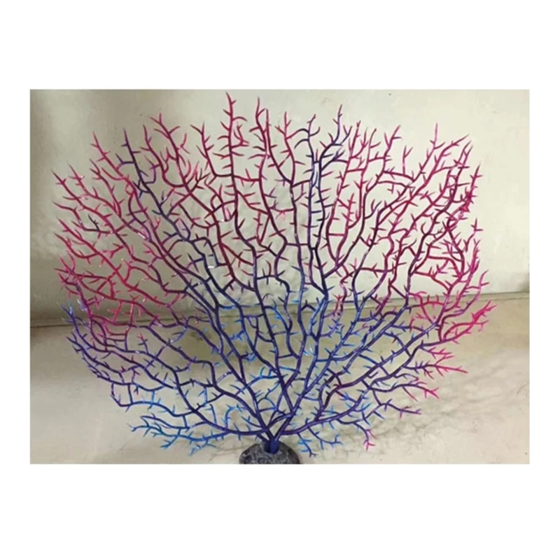 LXAF Sea Fan Coral Decorations Faux Coral Reef Décor Artificial Coral Branch Décor Aquariums Ornament Fish Tanks Landscape
