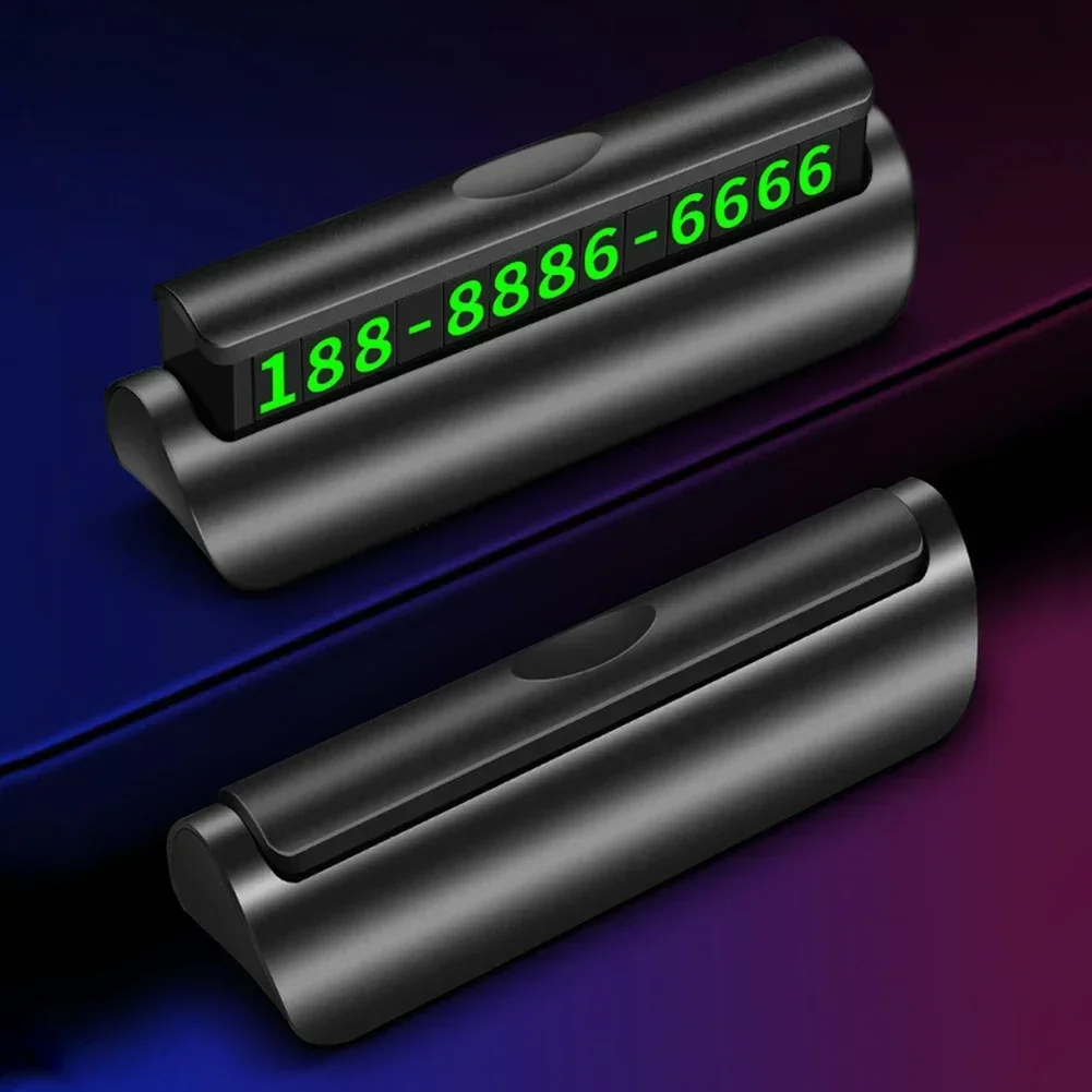 新しい隠し発光車載電話番号プレートカーステッカーナイトライト車用スタイリング一時駐車カード