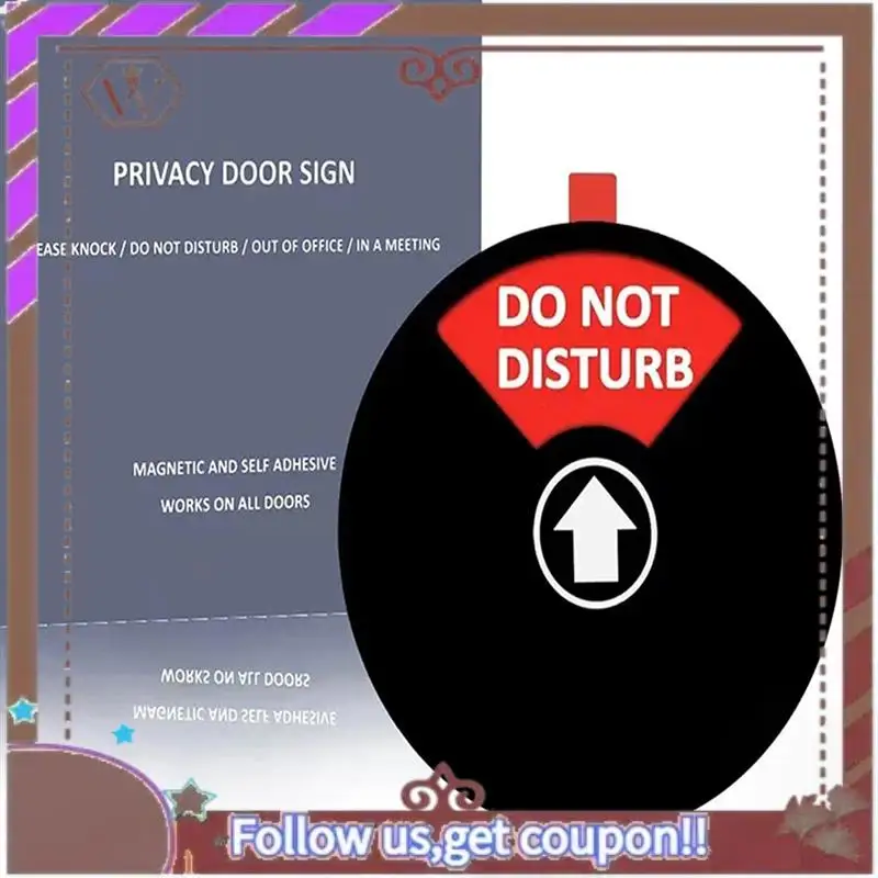 ABBG-4PCS لافتة خصوصية أكريليك، لا تزعج/يرجى التدق/خارج المكتب/في لافتة اجتماع، لافتة باب المكتب (5 بوصة، أسود)