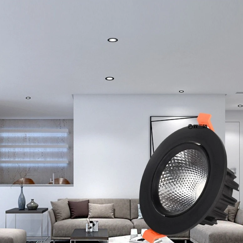 

LED Recessed Downlight 7.5mm Cutout Die Casting Aluminum Anti-Fog Anti-Glare Ceiling Lamp Eyeball Downlight for Home Living Room