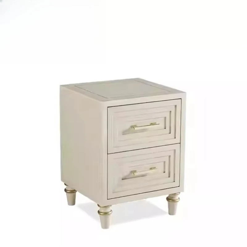 

Modern Style Bedroom Furniture Nightstand 2 Adjustable Drawers White Wooden Nightstands