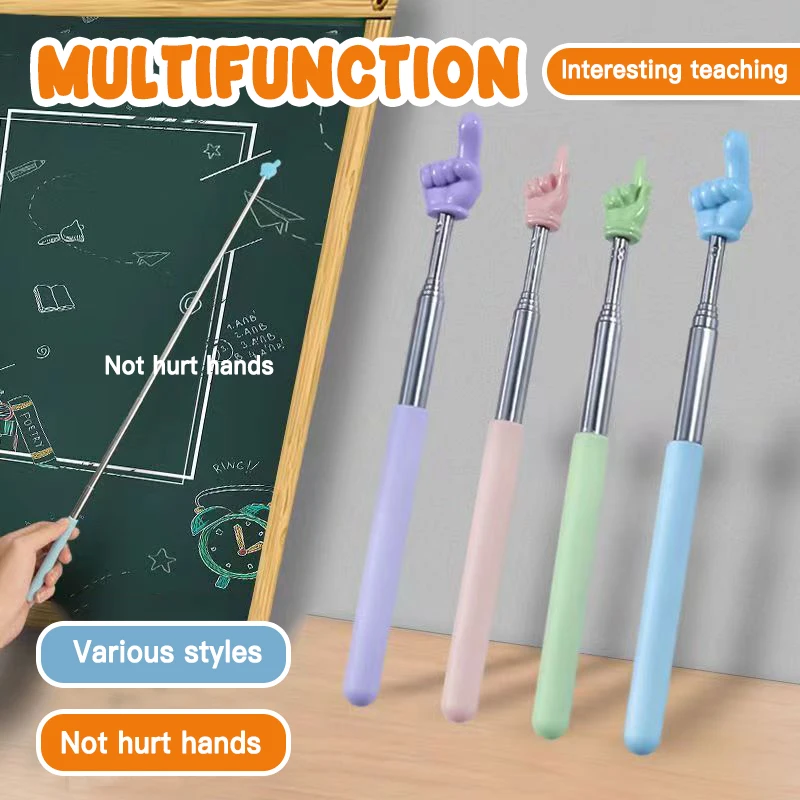 Mini Whiteboard Finger Shape Pen, Telescópico Professor Pointer, Blackboard Apresentador Vara, Material Escolar, Sala de Aula