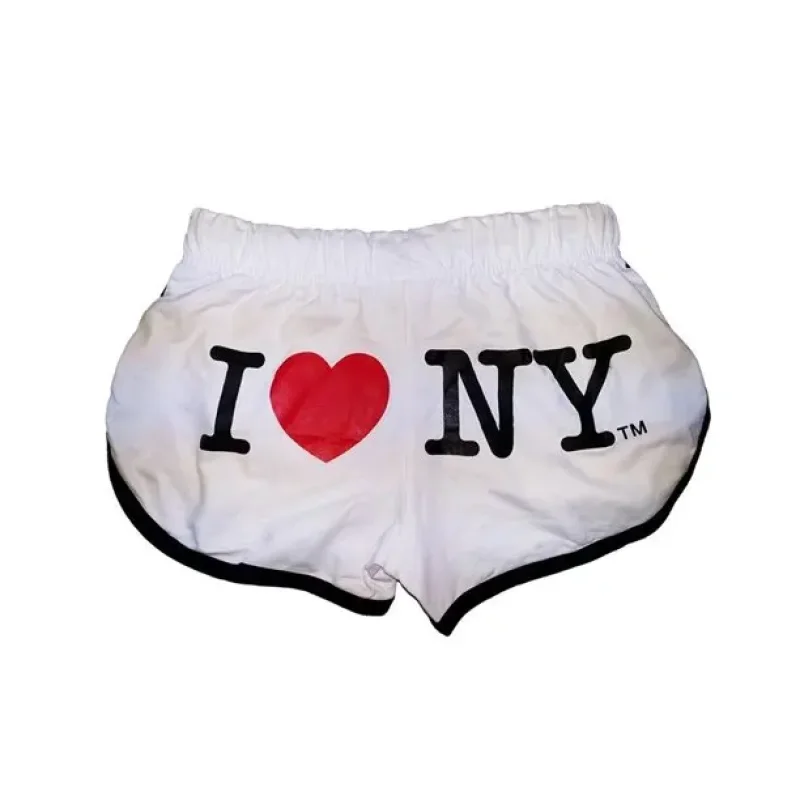 European and American Trendy Summer Y2K Harajuku Alphabet Printed Sports Hot Girl Retro Street Women's Close fitting Shorts