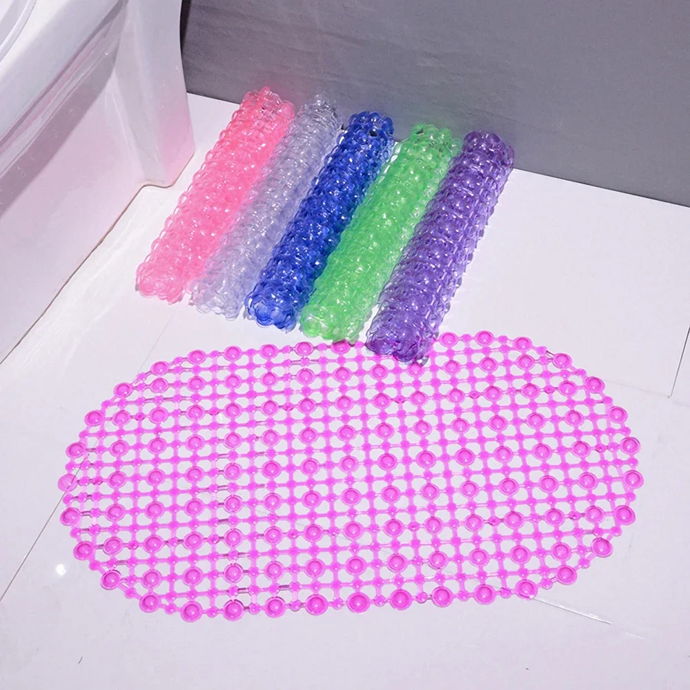 Rectangle PVC Anti-skid Bath Mats Soft Shower Bathroom Massage Mat Suction Cup Non-slip Bathtub Carpet Large Size Anti-slip Mats