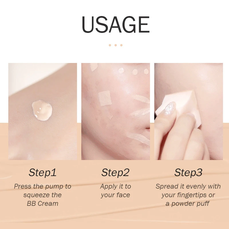 3 Colors BB Cream Long Lasting Liquid Foundation Waterproof Cover Acne Spot Natural Face Base Makeup Matte Concealer Cosmetic