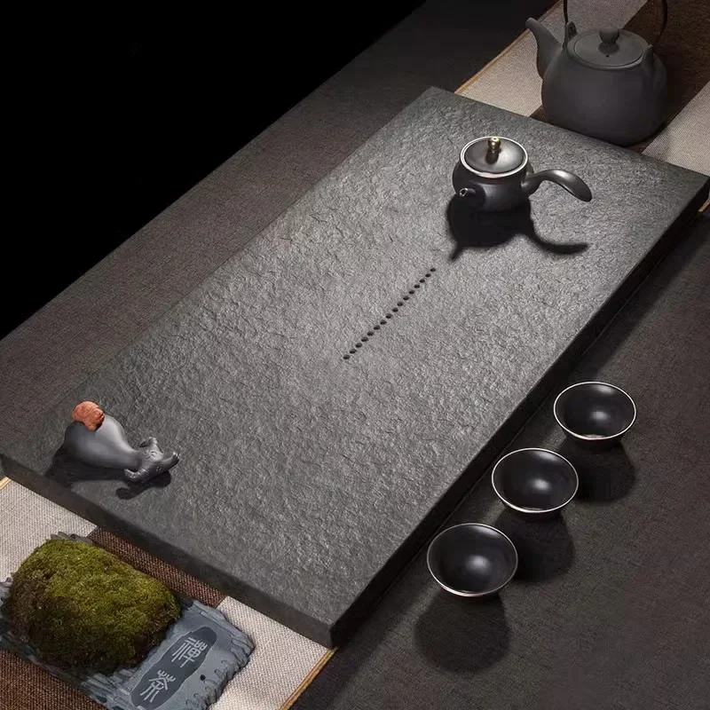 

Natural Black-gold-stone Tea Tray Tea-table Office Home Zen Decoration