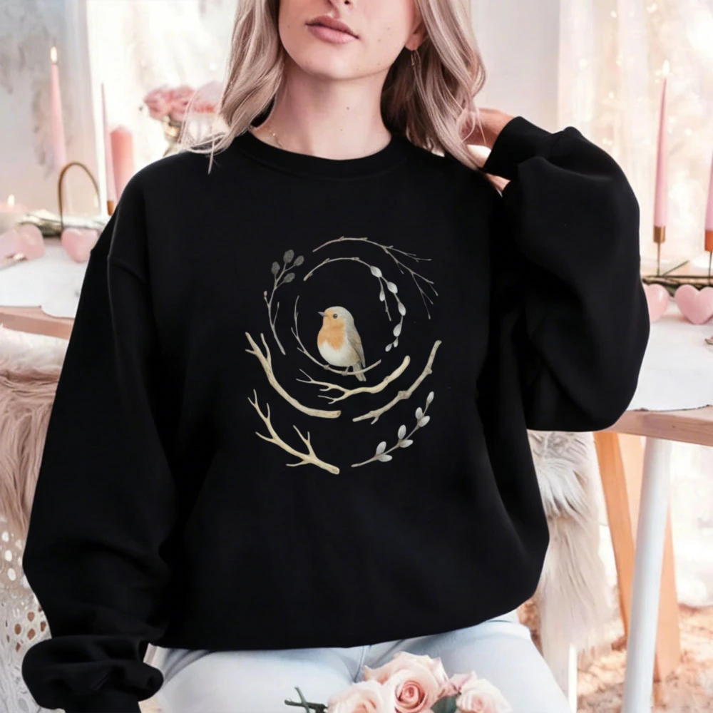 

Подарок для любителей птиц: осенне-зимний свитшот с длинными рукавами, сохраняющий тепло, модный повседневный пуловер с капюшоном.