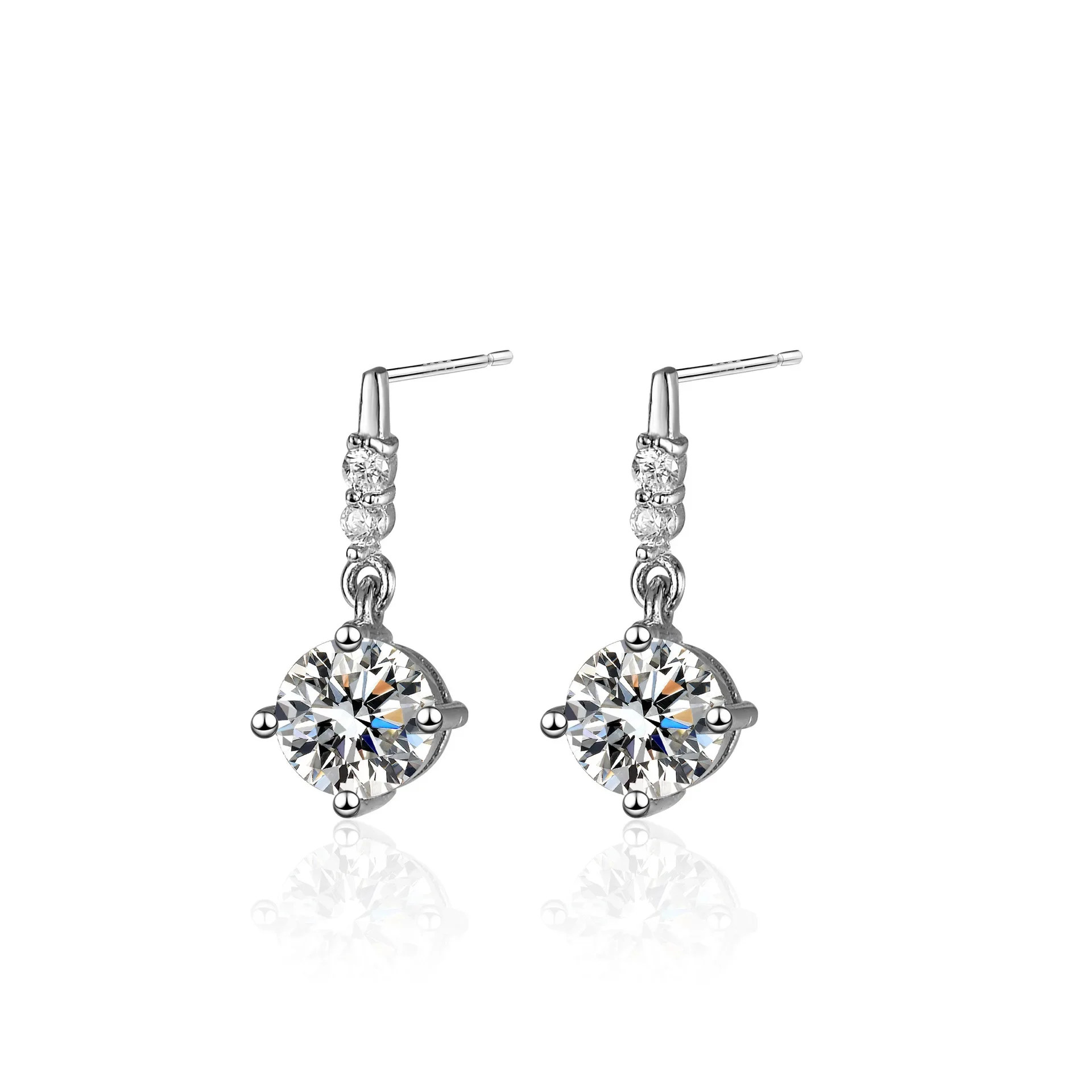 Lumira Elegant Fringe Dangle Platinum PT950 Earrings 1 Carat Mossanite Diamond Stud Earrings for Women Daily Wear Stylish