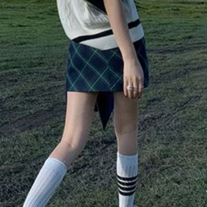 

Mini Skirts Women Y2k Sexy Vintage Tender Plaid Faldas Casual High Waist Preppy Style Girls Fashion A-line Ins Classic Мини Юбки