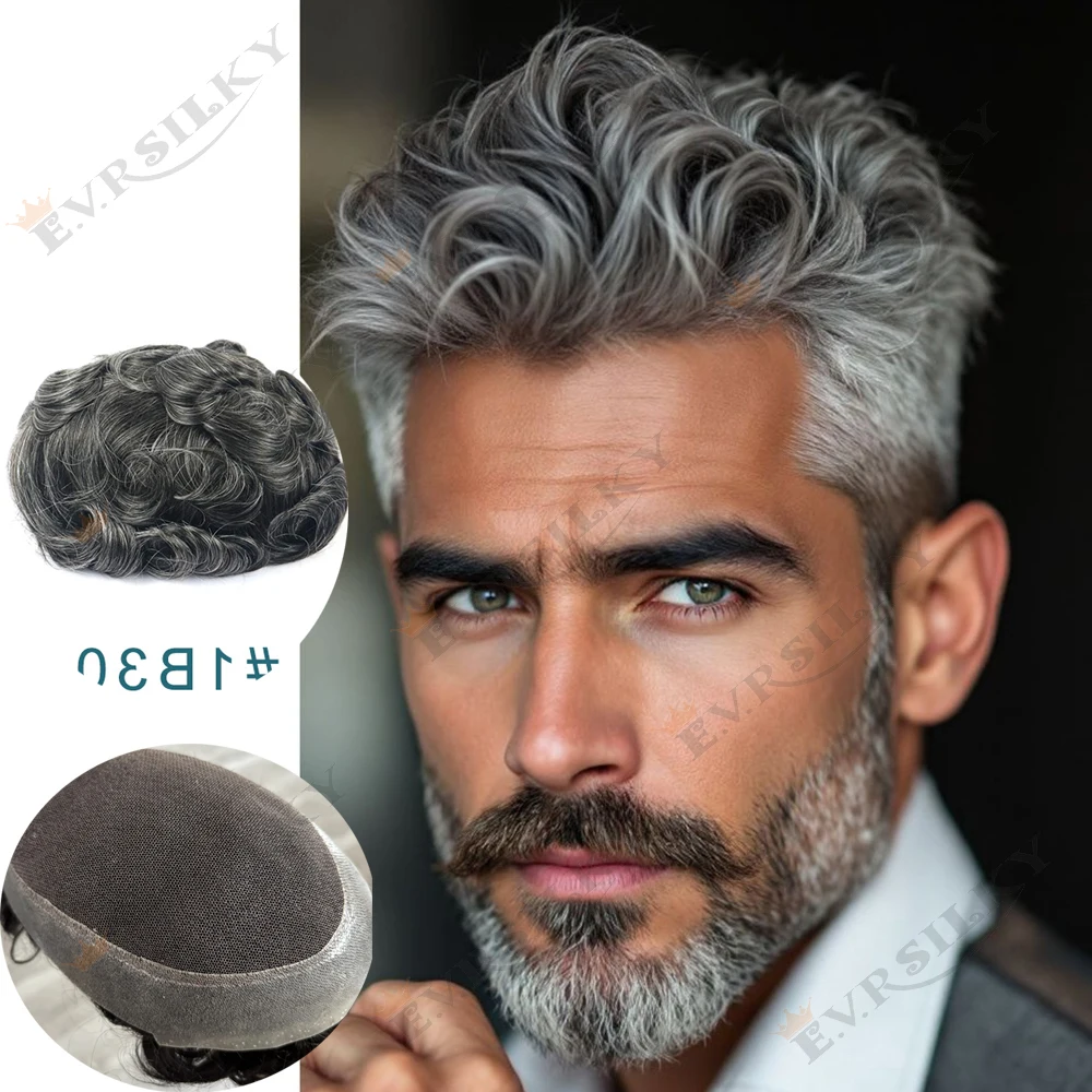 

Australia Swiss Lace Front Human Hair Toupee for Men Invisible Natural Hairline Blonde Grey 1B10 1B30 Breathable Bleached Knots