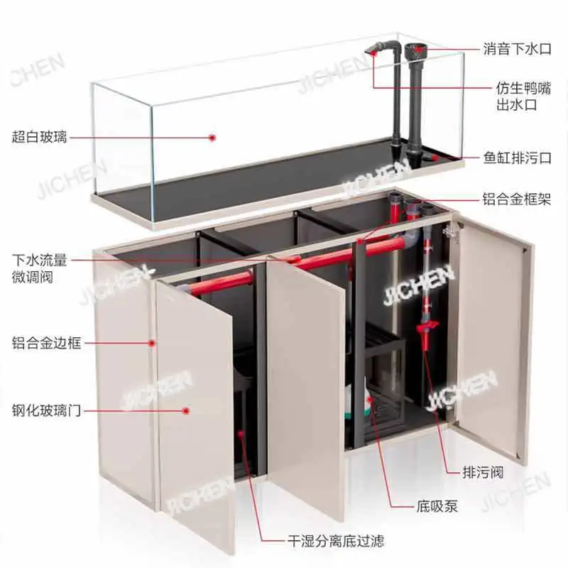 

JC Stream tank landscaping fish tank living room ultra-white glass aquarium ornamental fish living room fish tank