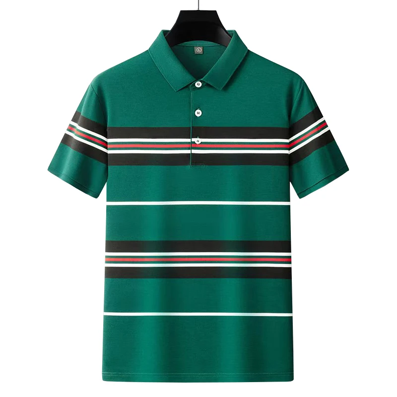 

Summer New Golf Men's Outdoor Quick Drying Sweatshirt Comfortable Striped Short Sleeve T-shirt Versatile POLO Shirt Pullover Top