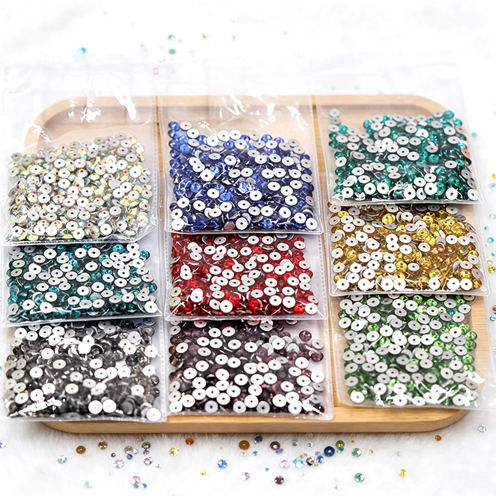 100Pcs Flatback Glitter Crystals Strass Stones Beads Rhinestones Glass Trim Sew On Rhinestones Sequin Fabric Decoration Gems
