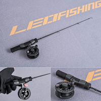 LEO Ice Fishing Rod with Reel - Portable Winter Fisherman Gear