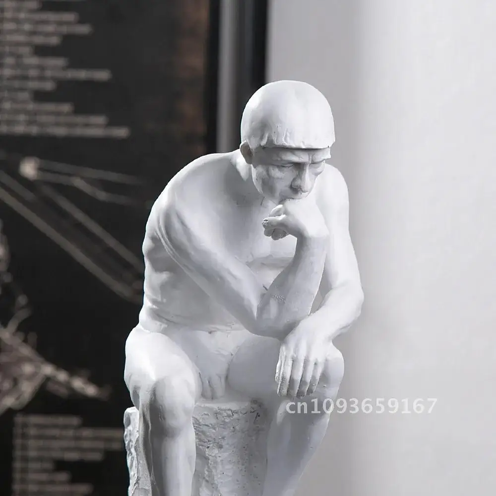 

Rodin’s The Thinker Statue Resin Creative Room Contemplator Sculpture Office Room Living Study Home Decoration Decor Figure