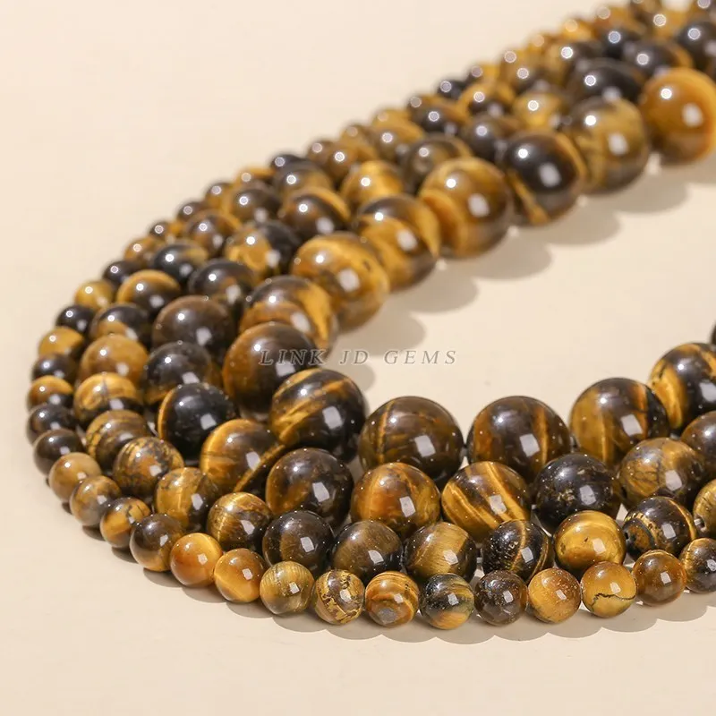 AAA+ Natural Yellow Tiger Eyes Stone Beads Round Loose Spacer 4-16mm Buddha Bead For Jewelry Making Bracelet Necklace Accessory