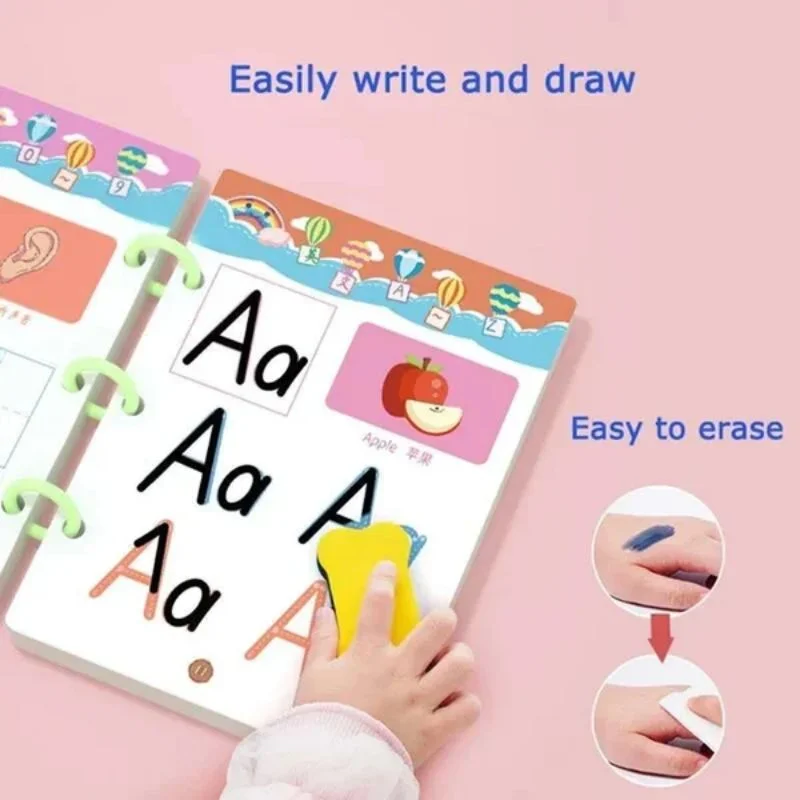 Magical Tracing Workbook Set Drawing Pens And Eraser Reusable Magic Practice Copybook Montessori Writing Painting Learning Toy
