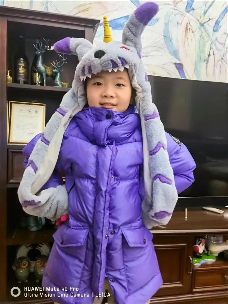 Digimon Adventure-Kawaii Gabumon بلوشي قبعة قبعة ، اليابان قرصة أفخم قبعة ، الدفء آذان حتى رئيس ، زخرفة الأصلي للفتيات والفتيان