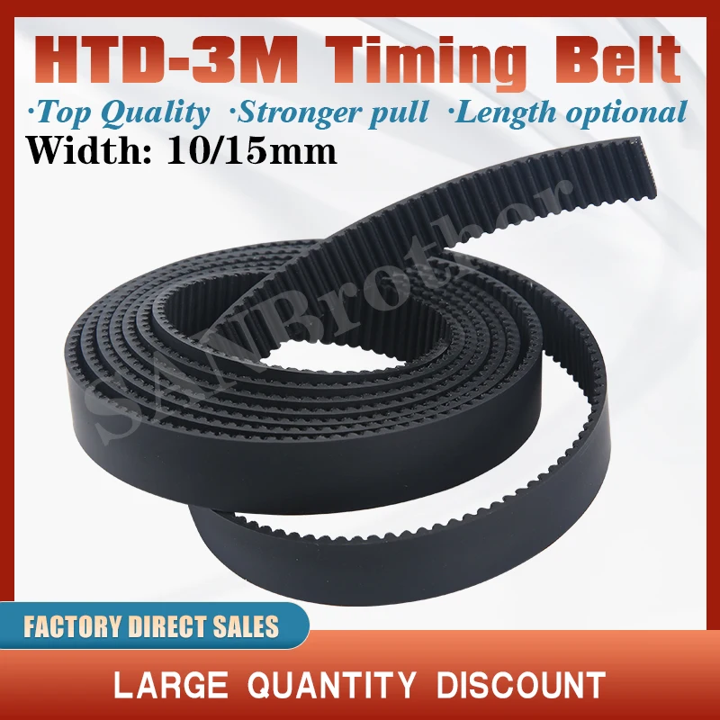 

3GT HTD 3M PU Timing Belt Width 10mm 15mm Transmission Synchronous 3M Open Belt For Laser Engraving Cutting Machine motor belt