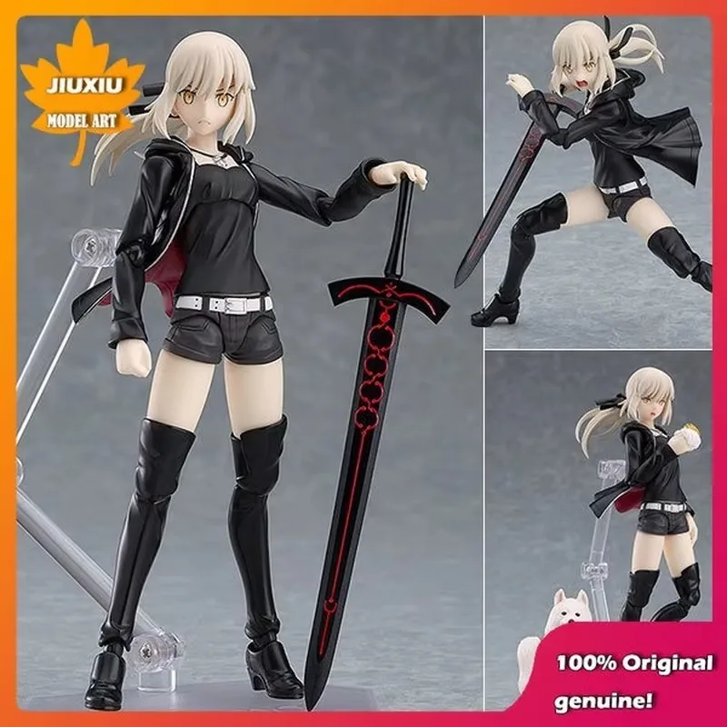 100% Original:Fate FGO Black Saber Altria 418-figma 14cm PVC Action Figure Anime Figure Model Toys Figure Collection Doll Gift