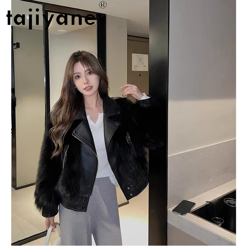 TAJIYANE Natural Fox Fur Sheepskin Coat Women Real Fur Jacket Winter Woman Clothing 2025 Luxury Furry Jackets fourrures femmes