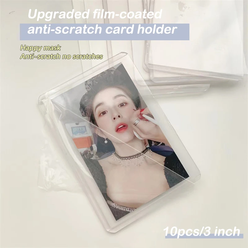 10PCS Korean Idol Photocard Sleeves Clear Anti-scratch Plastic Collect Holder Card Set Transparent Thicken Cover