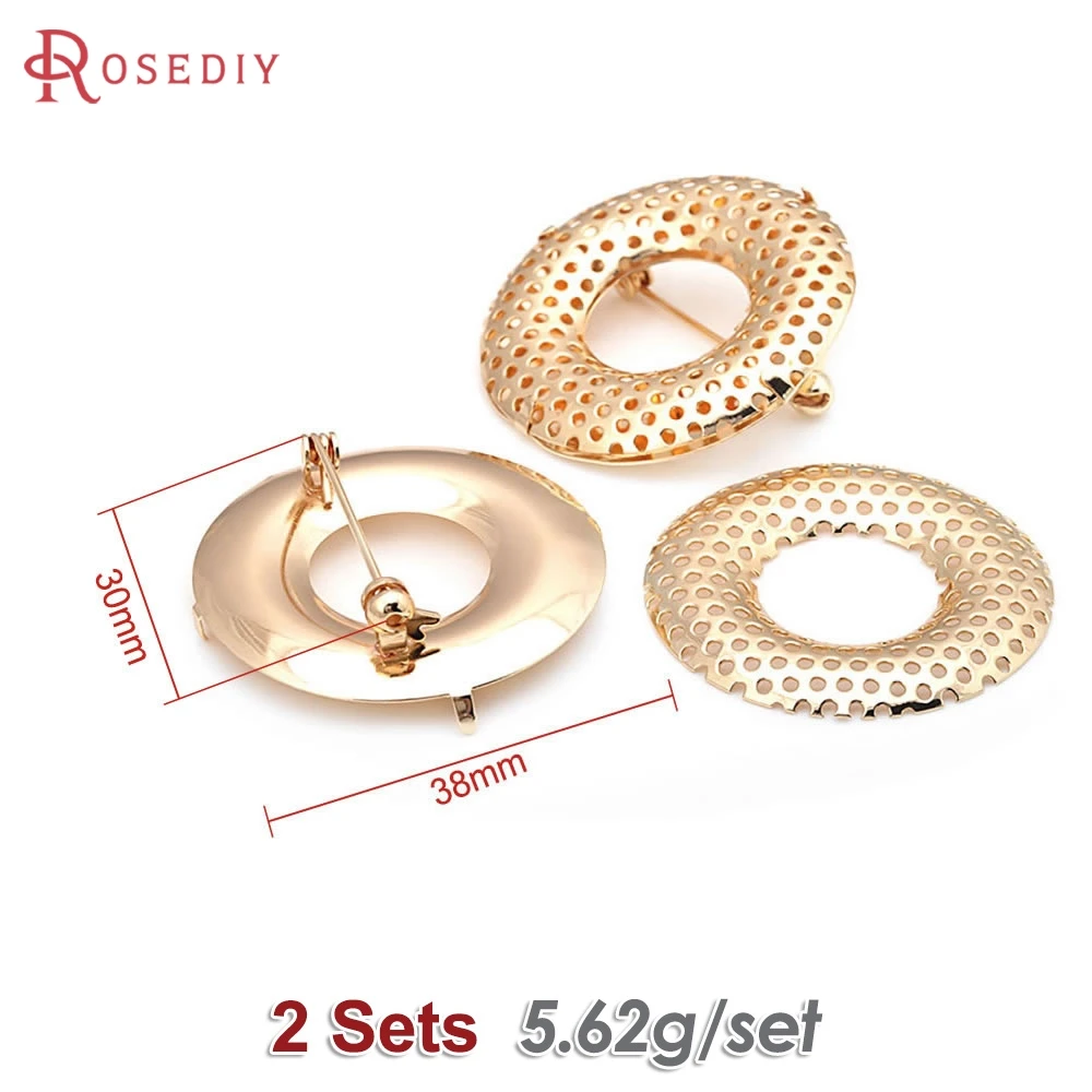 2 Sets 18K Gold Color Brass Combinable Round Brooch Base Brooch Pins Diy Accessories Jewellery Making Rosediy Official Website