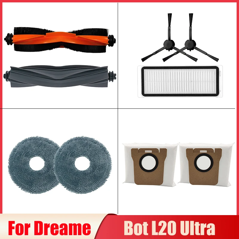 Mop Cloth Rags Dust Bags Replacement For Dreame Bot L20 Ultra Robot Vacuum Cleaner Main Side Brush Hepa FIlter Accessories