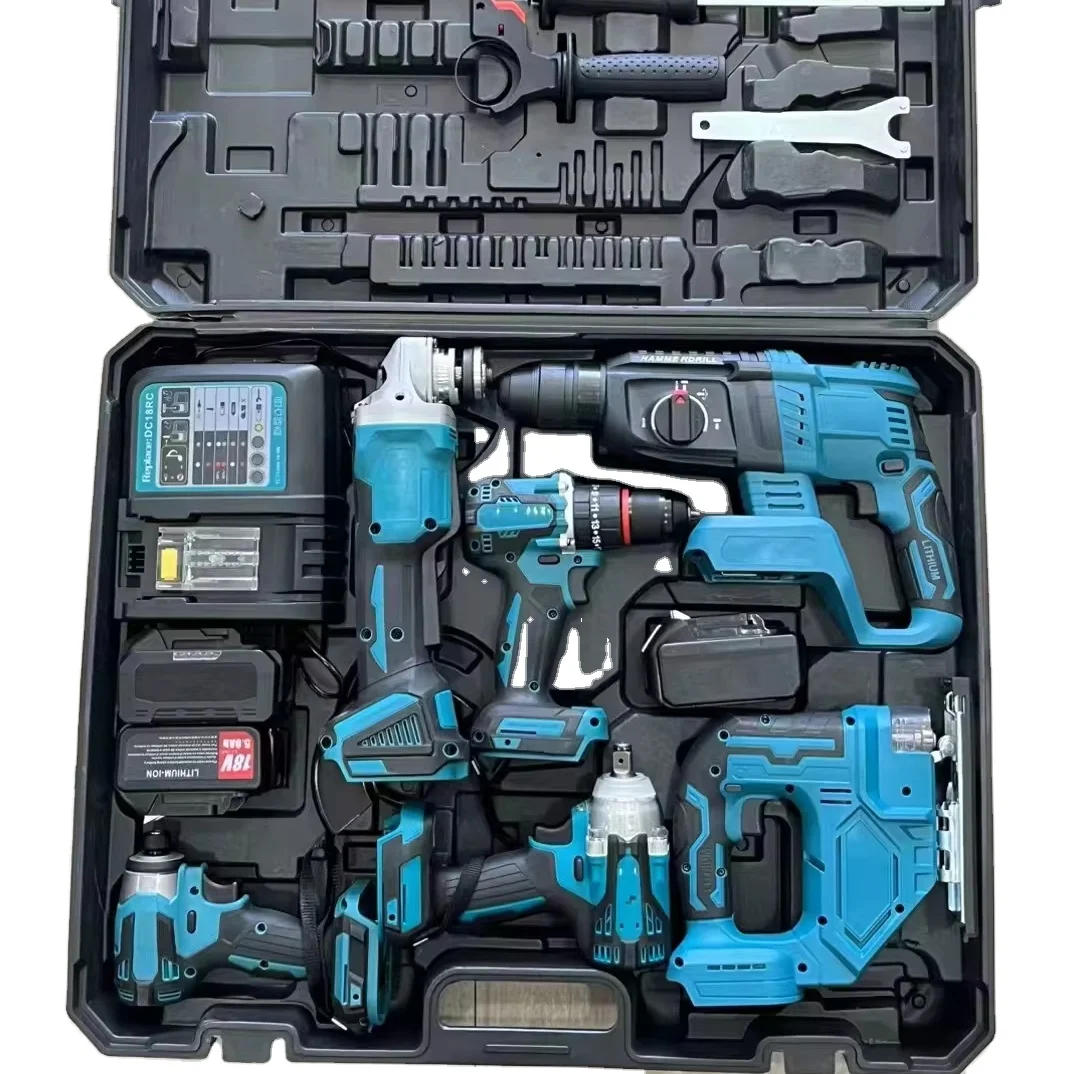 Tool Box Set Impact 21V Hand Power Tools Four-Piece Suit With Two Batteries One Charge Various Repair Scenes Packaged Box Case