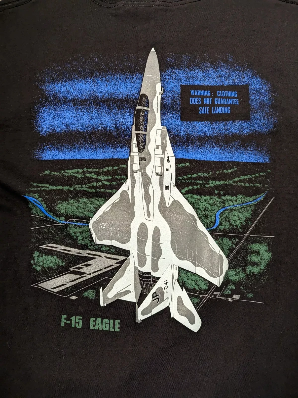 Retro F-15 Eagle Fighter T-Shirt 100% Cotton O-Neck Short Sleeve Summer Casual Mens T-shirt Streetwear - view 3