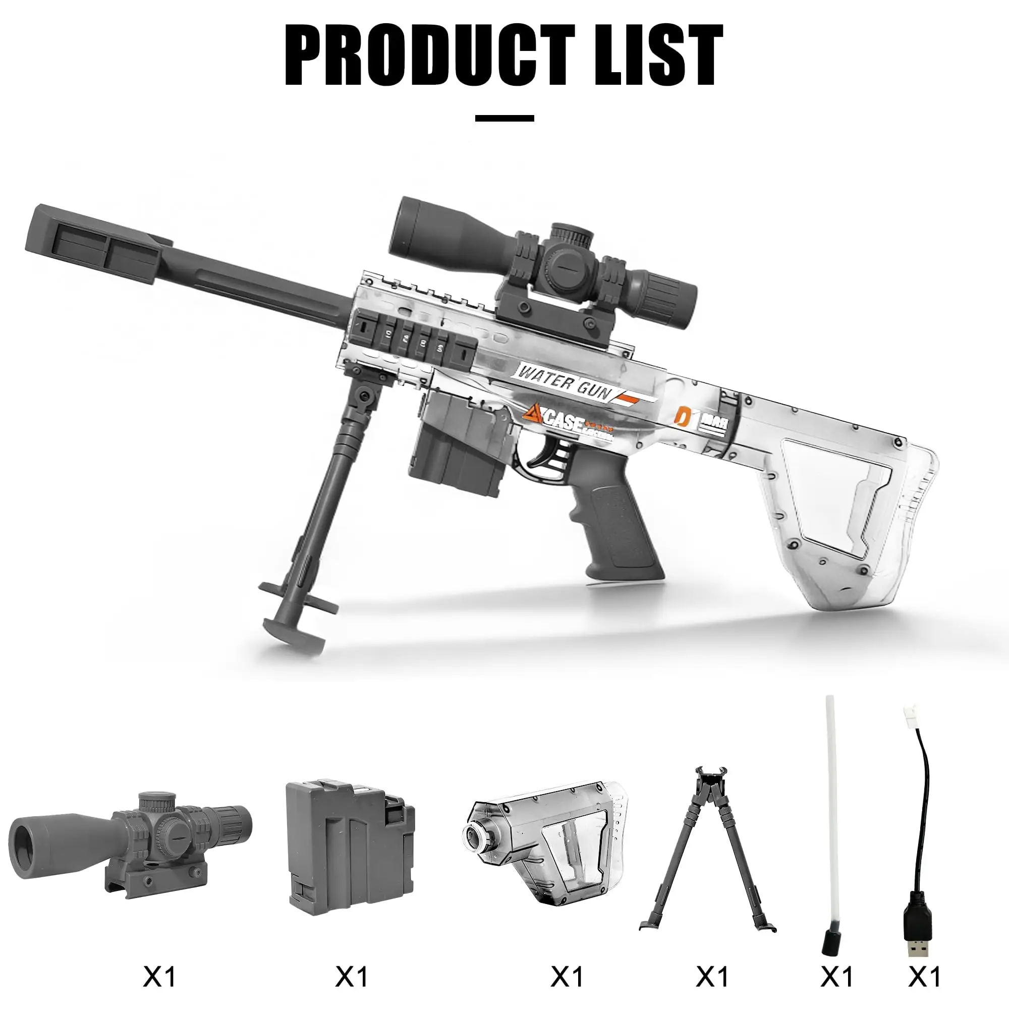 

Strong Electric Barrett Model Water Gun Toy Full Auto Fire Automatic Water Pistol Squirt Toys Summer Outdoor Pool Toys For Boys