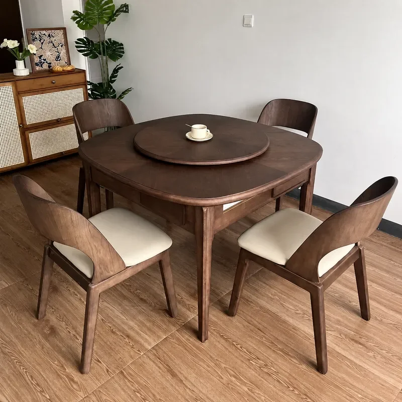 Automatic Solid Wood Mahjong Table Round Dining Table Dual Purpose Household Electric Silent Mahjong Machine Integrated