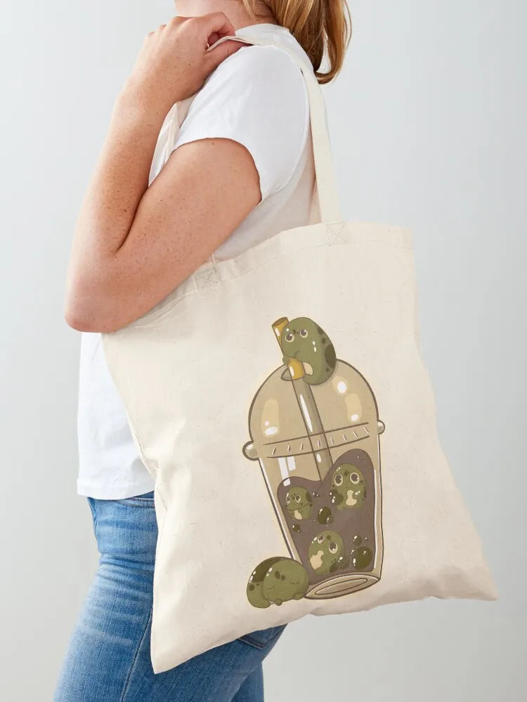 Froggy Boba! Tote Bag tote bag canvas Portable shopping bag