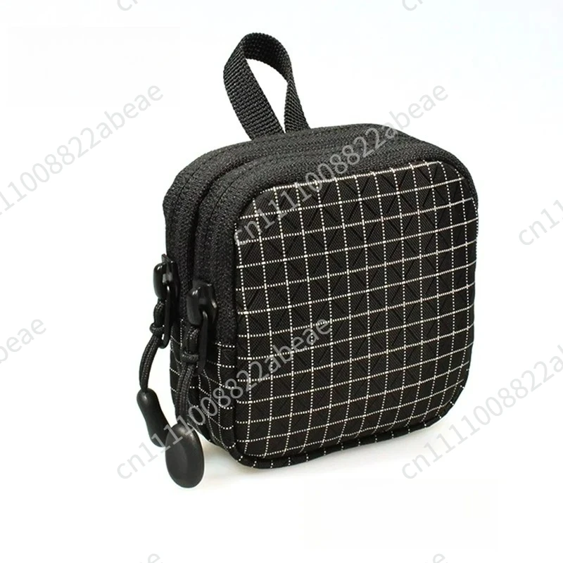 Portable Double Layer Zipper Tactical Key Headphone Bag Belt Pouch Carrying Container Outdoor Travel Storage Pack