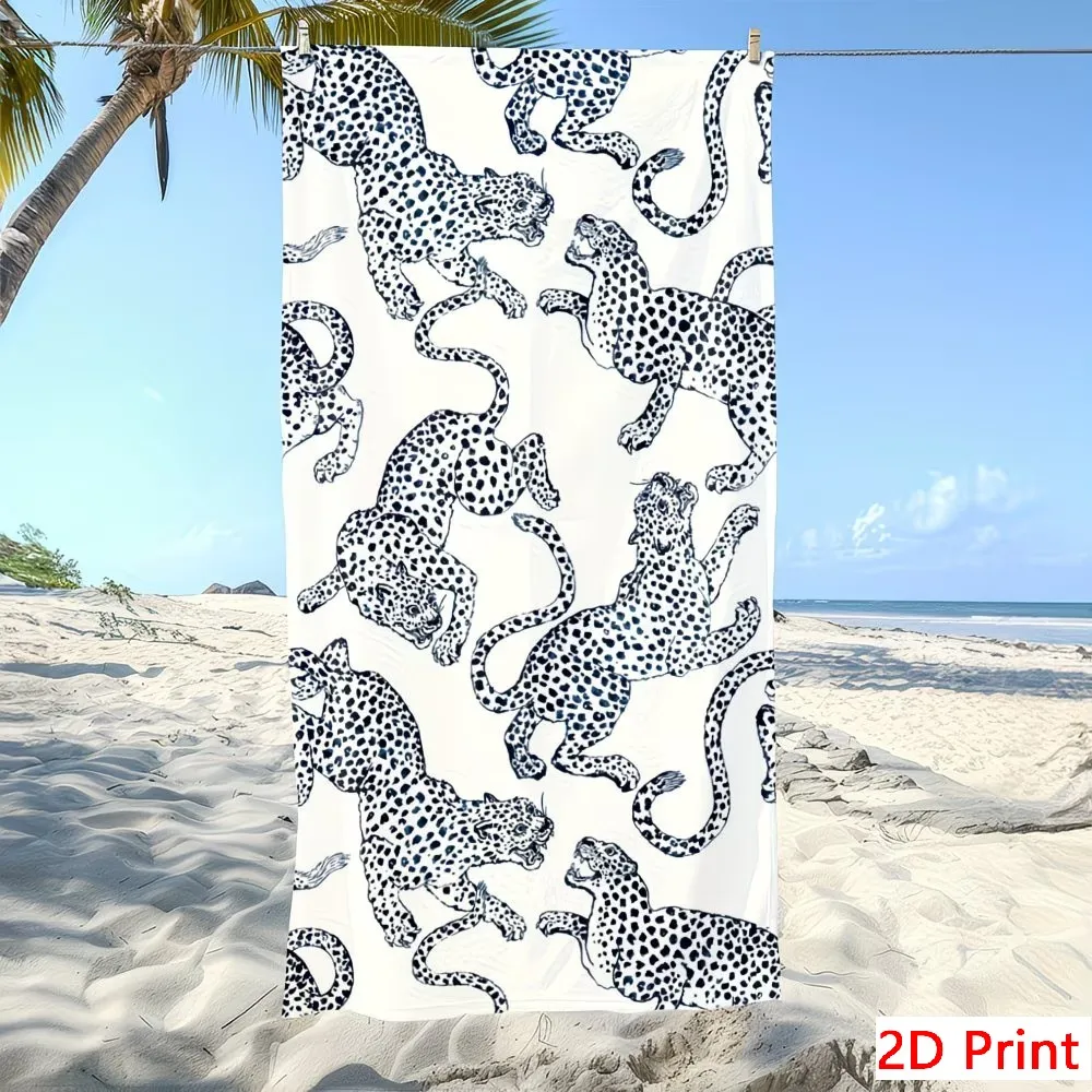 Wild Animal Style Microfiber Beach Towel Oversized Leopard Print Quick Dry Sand Free Giant Bath Sheet Large XL Swim Towel Mat