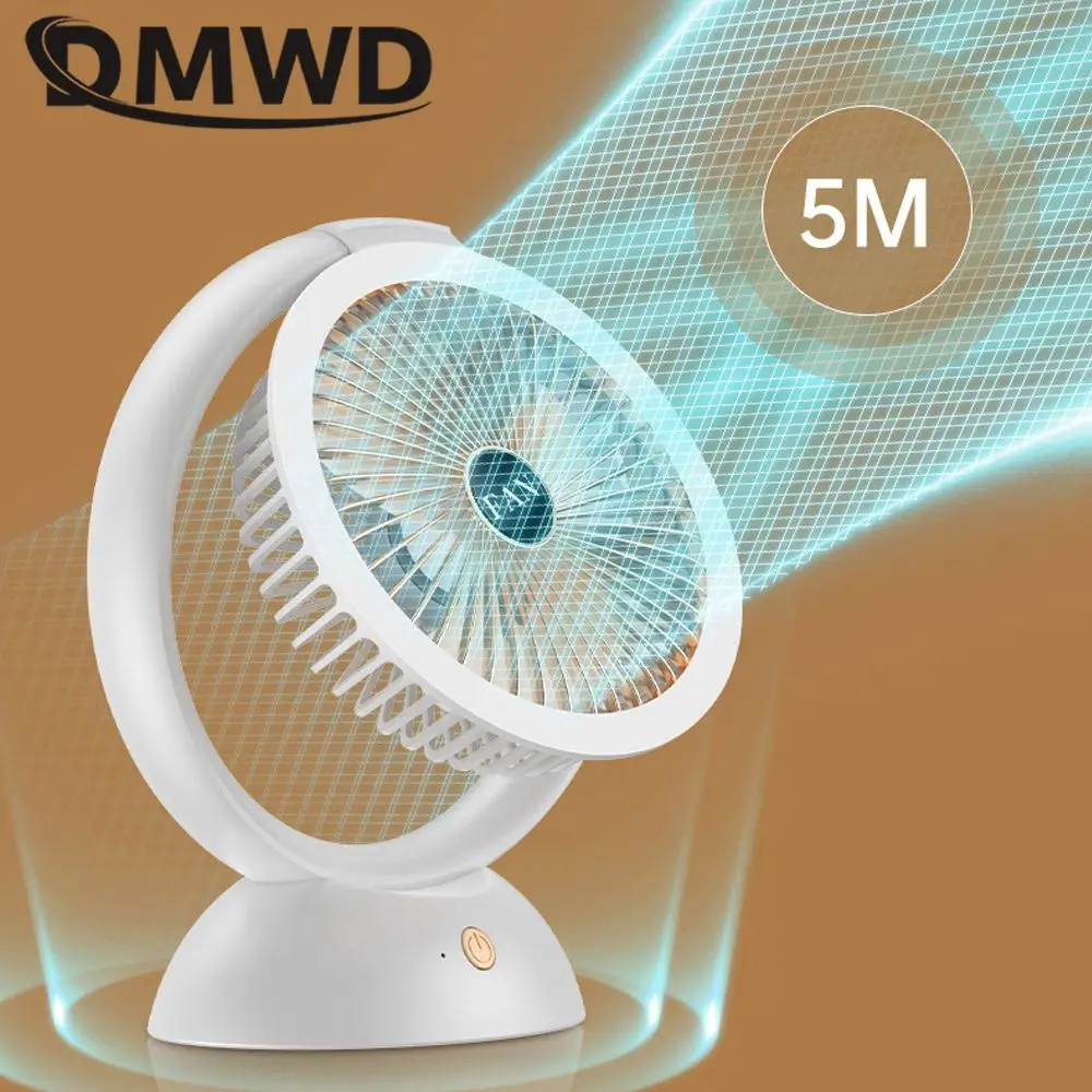 DMWD 가정용 전기 선풍기 에어컨, 데스크탑 냉각 기계, 사무실 쿨러, 야간 조명, 충전식 4 기어
