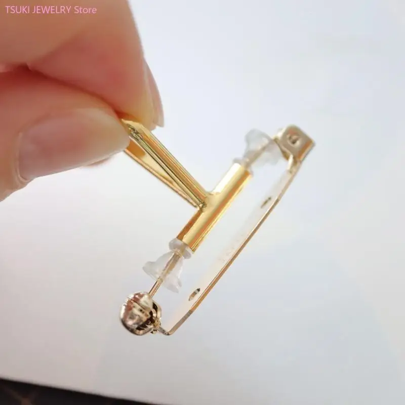 

62KE 4pcs Brooch Converters Pins Converters Brooch Pendant Converter Copper Material Pin to Pendant Converters for Brooch Pin