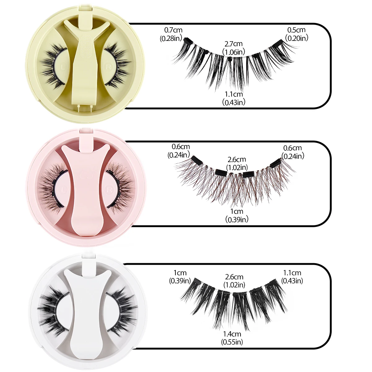 MAGEFY 3 Pairs Magnetic Eyelashes Glue Free Reusable Natural Manga Lashes False Eyelashes Cat Eye Lashes Magnetic Tweezers Set