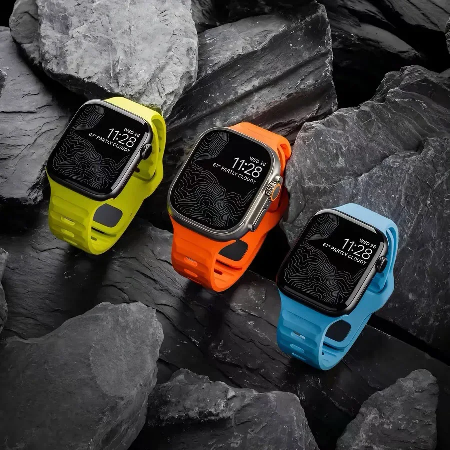 Cinturino sportivo in silicone per Apple Watch ultra 2 Band 49mm 40mm 41mm 42mm 46mm 44mm 45mm Cinturino in gomma Correa iwatch serie 10 9 8 7